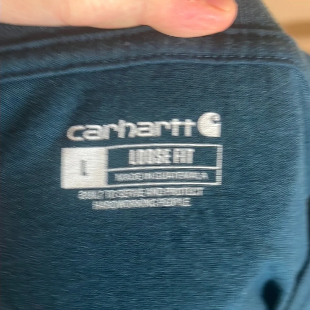 Carhartt Men’s Blue and Yellow Short Sleeve Tee Size Large - Picture 5 of 7